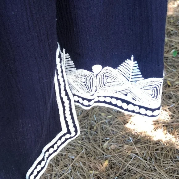 HP! TORY BURCH Aleksi navy and white embroidered tunic. Size 12. NWT! - Picture 6 of 16